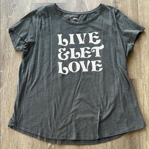 Gray Graphic Tee - Live & Let Love